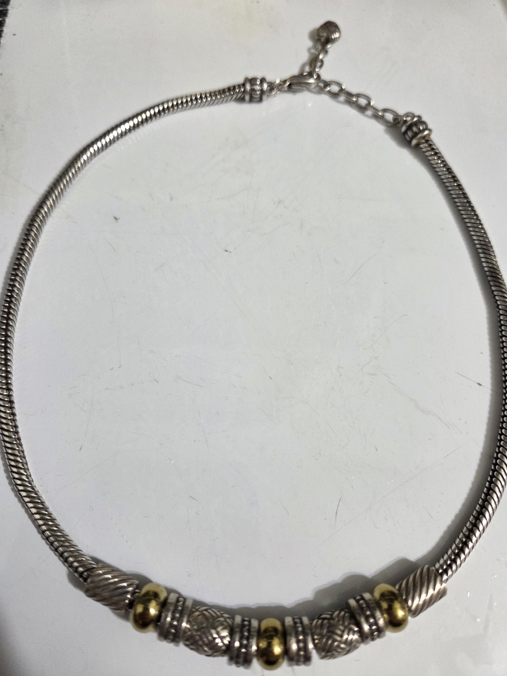 Sterling Silver Bead Choker Necklace